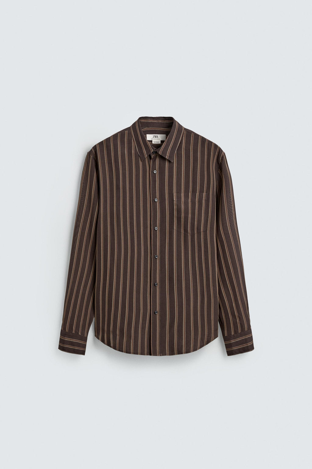 CAMISA FLUIDA RAYAS / Marr?n - Zara фото 7
