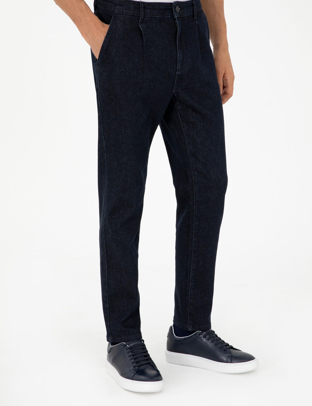 Темно-синие джинсовые брюки-морковки - Cacharel фото 2