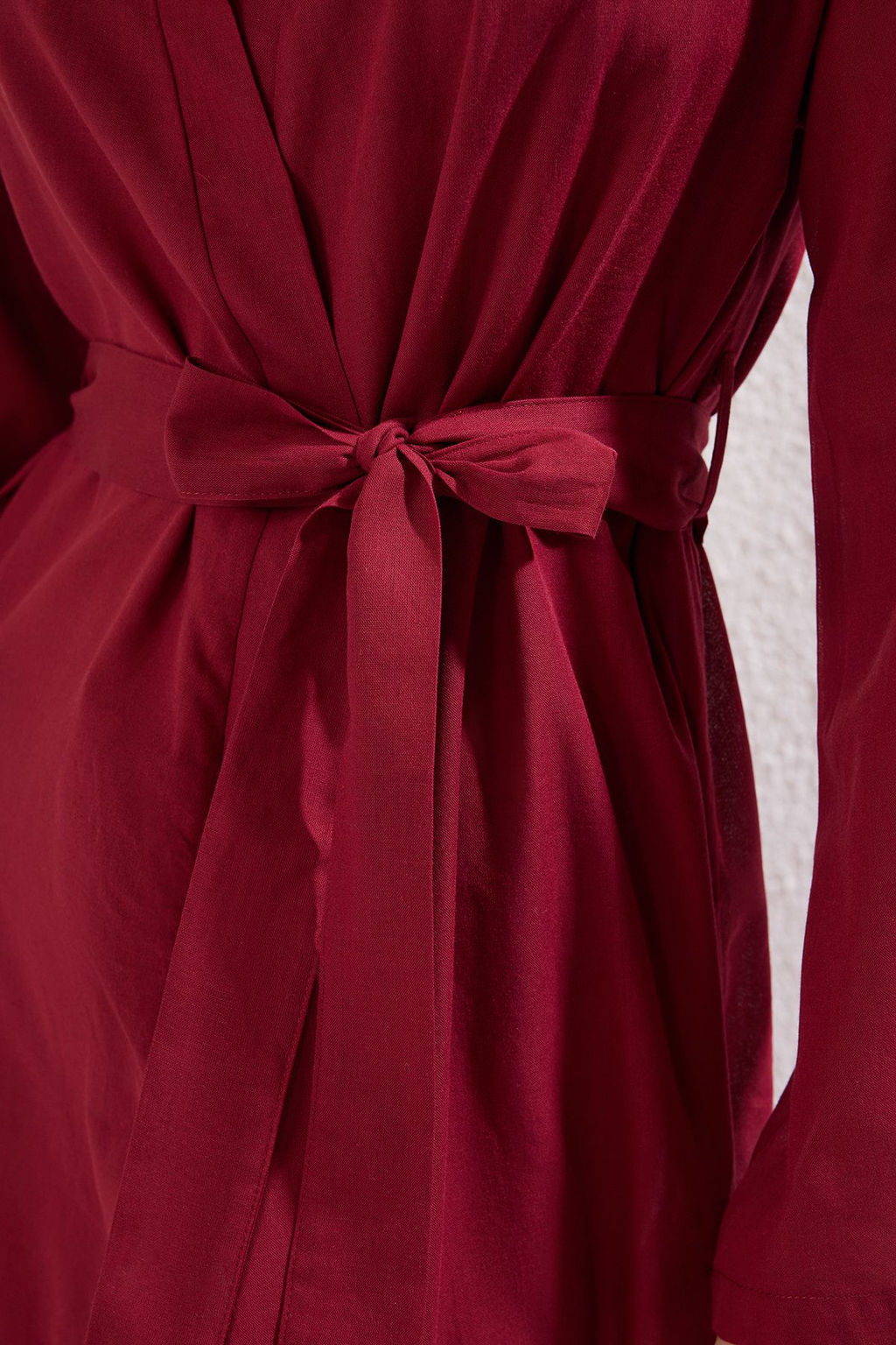 Bordo Dokuma %100 Pamuk Kusakl? Maxi Plaj Kimono&Kaftan TBESS25KM00010 - Trendyolmilla фото 4