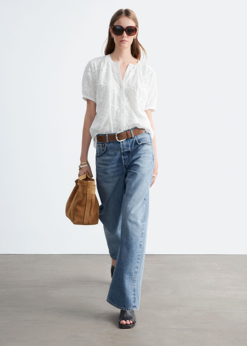 Blusa de corte holgado con mangas abullonadas - H&m фото 3