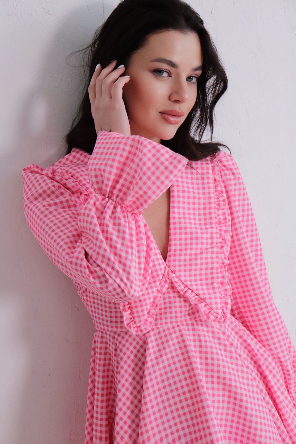 Martichelli Платье розовое в клеточку