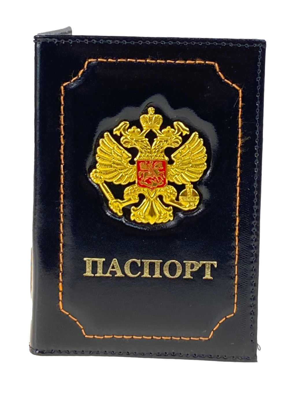 Обложка на паспорт из натуральной кожи, цвет черный