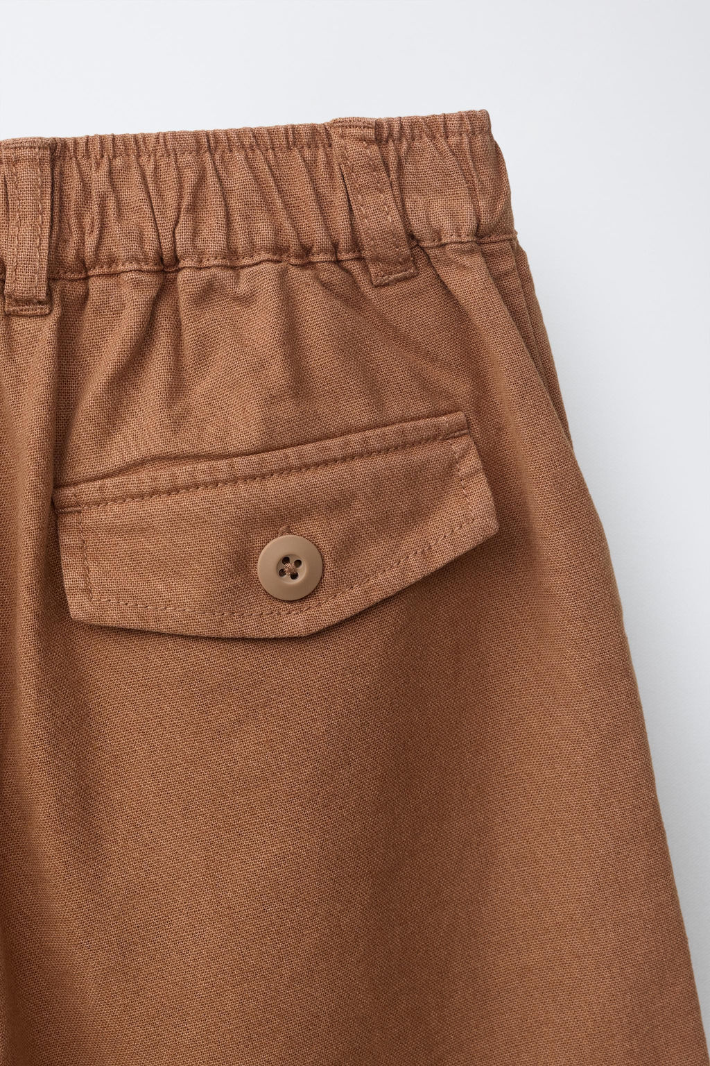 BERMUDA CON ALGOD?N Y LINO / Caramelo - Zara фото 4