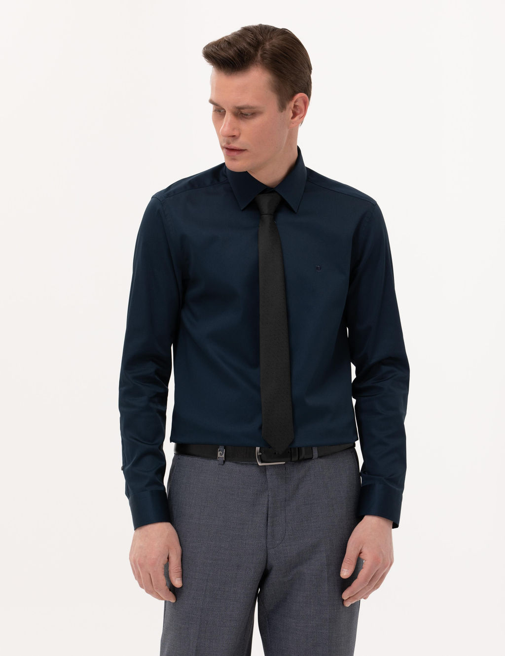 Lacivert Slim Fit Uzun Kollu Klasik G_mlek - Pierre cardin фото 8