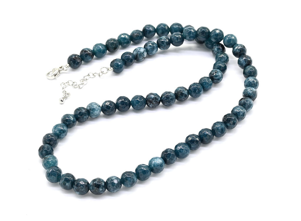 Бусы из камня кальцита граненые 8мм цв.апатит, 48см