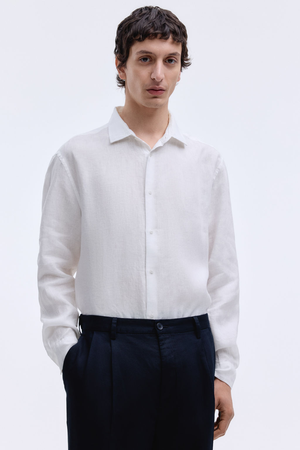 Camisa de lino Slim Fit - H&m фото 6