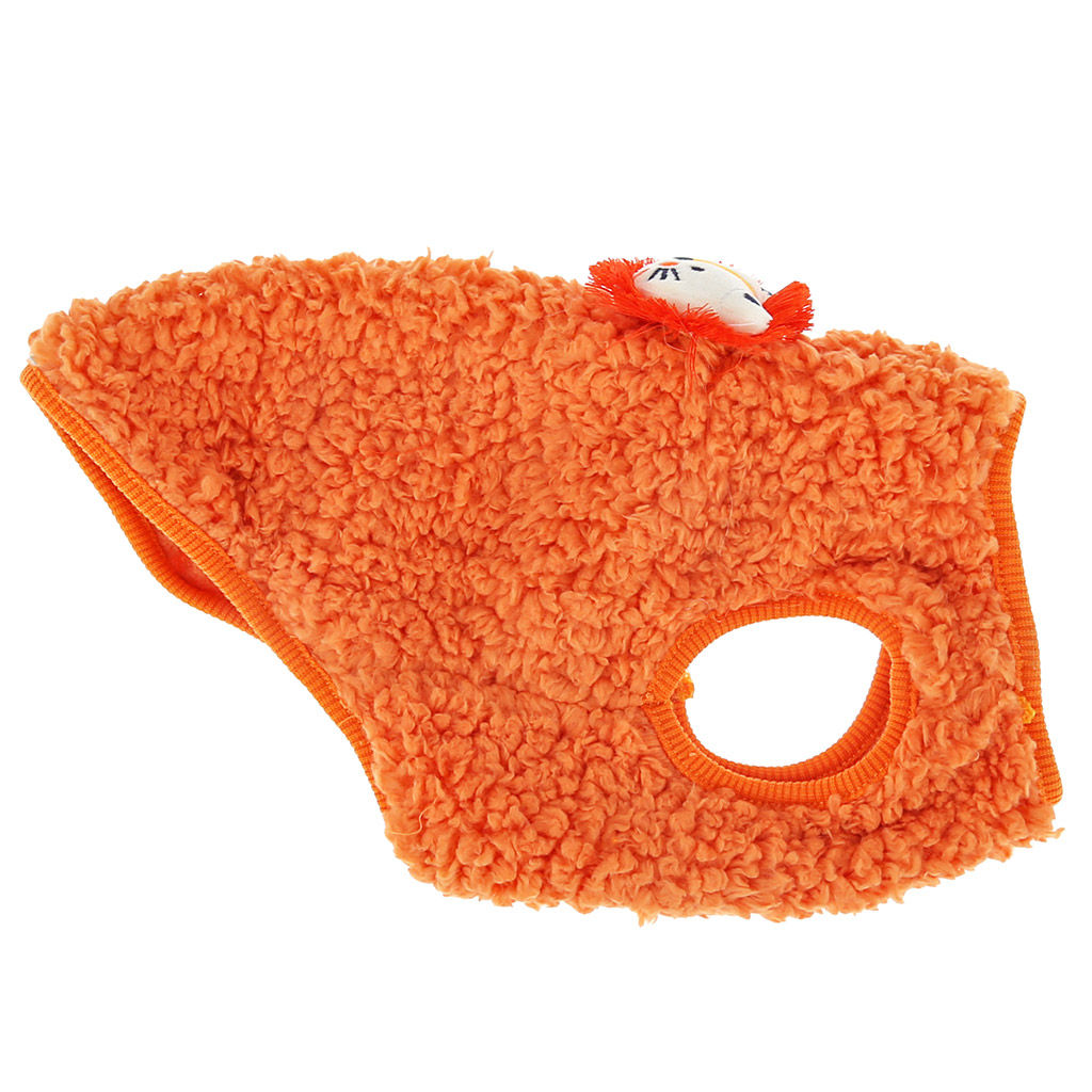 Пэт тойс (Pet toys) Одежда для собаки Жилетка с декором - лев, р-р M, длина спинки 26см/обхват груди 34см/обхват шеи 18см, цвет-оранжевый, искусственный мех (100% полиэстер) (Китай) фото 7