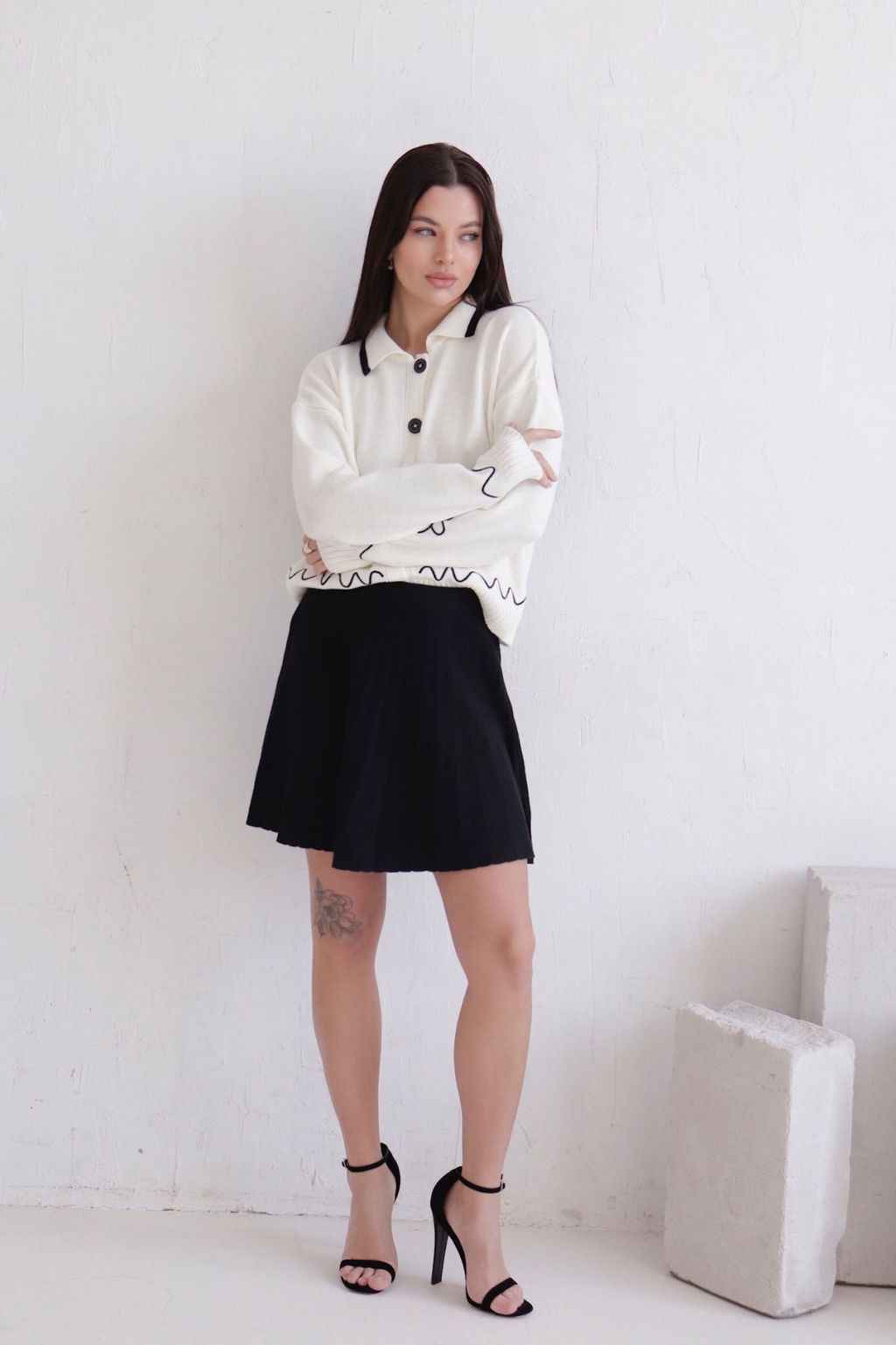 12068 Юбка чёрная вязаная - Martichelli фото 11