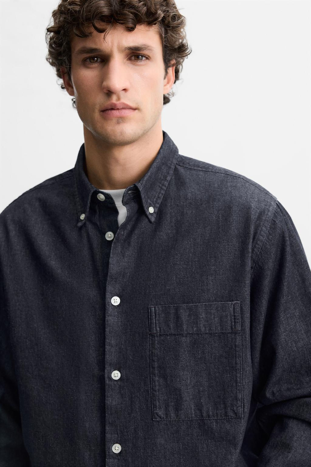 LIGHTWEIGHT DENIM SHIRT - Zara фото 5