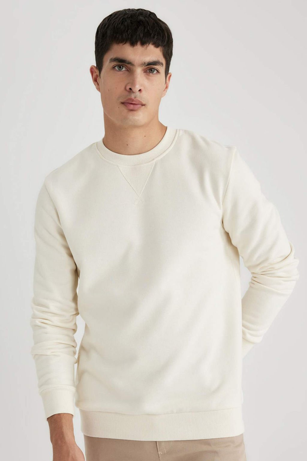 Regular Fit Bisiklet Yaka Kal?n Basic Duz Sweatshirt - Defacto фото 6