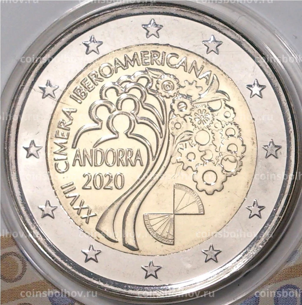 2 евро 2020 года Андорра  XXVII Иберо-американский саммит в Андорре (в блистере)