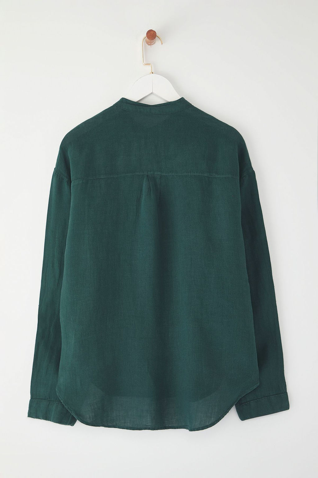 Trendyolmilla Petrol Yesili %100 Keten Oversize Gomlek TWOSS25GO00131 фото 6