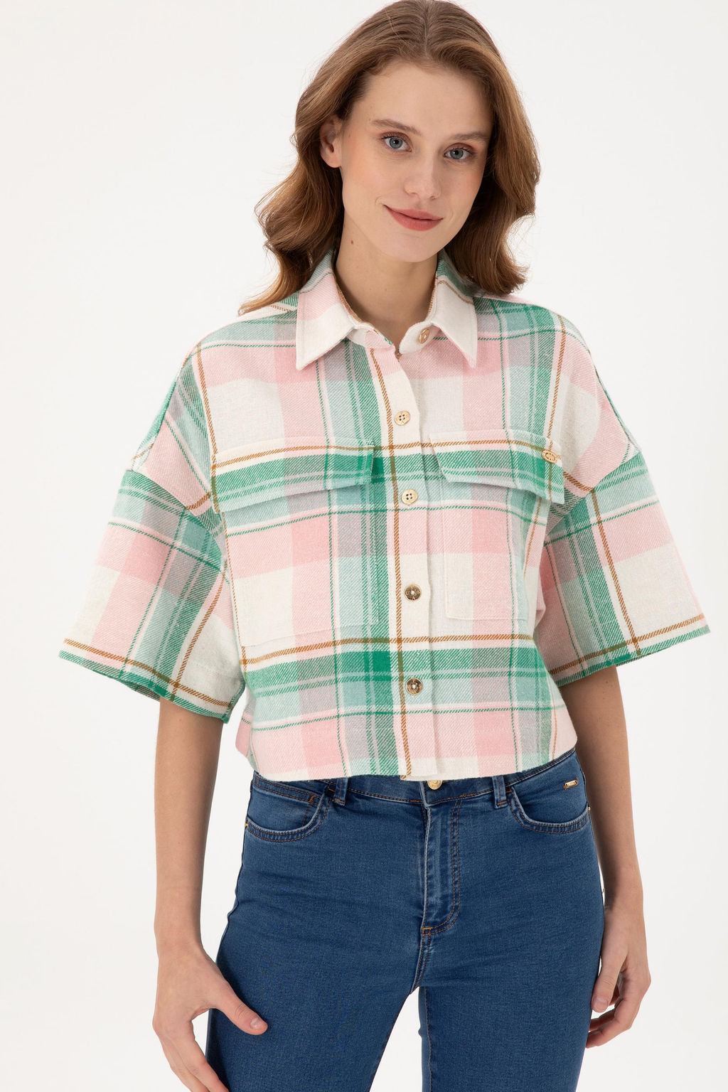 Женская рубашка лососевого цвета с длинным рукавом Неожиданная скидка в корзине - U.s. polo assn фото 3