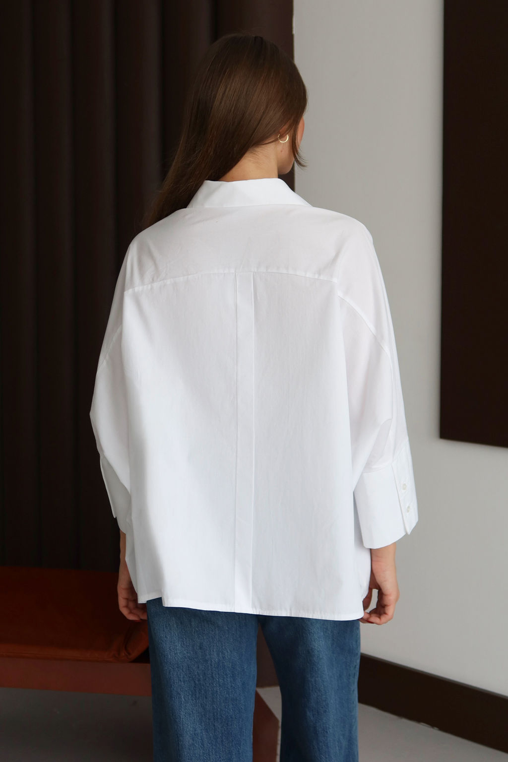 Beyaz Genis Mansetli Oversize Dokuma Gomlek TWOAW26GO00130 - Trendyolmilla фото 4