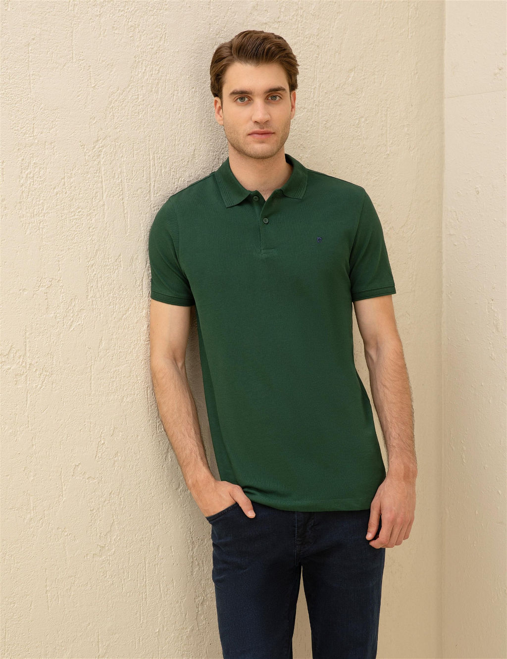 Koyu Ye_il Slim Fit Basic Ti__rt