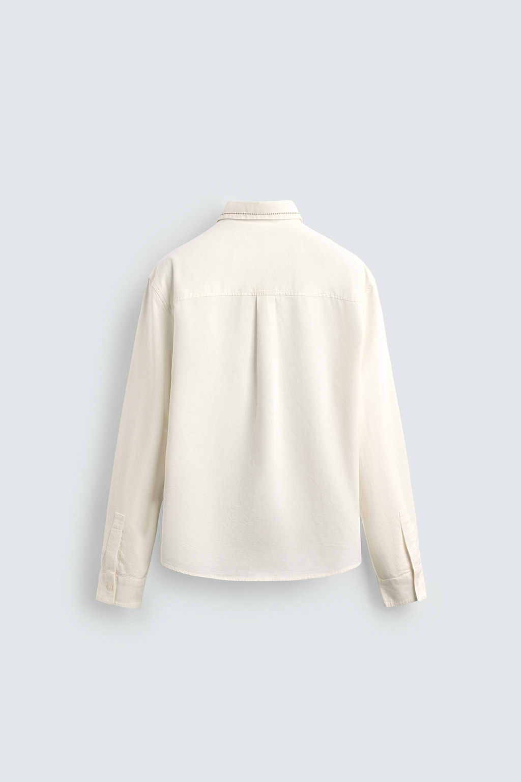 EMBROIDERED COTTON/LINEN SHIRT - Zara фото 9
