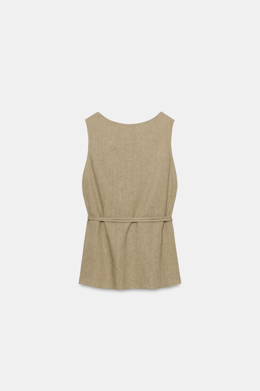 TOP CON LINO CINTUR?N ZW COLLECTION / Khaki - Zara фото 4