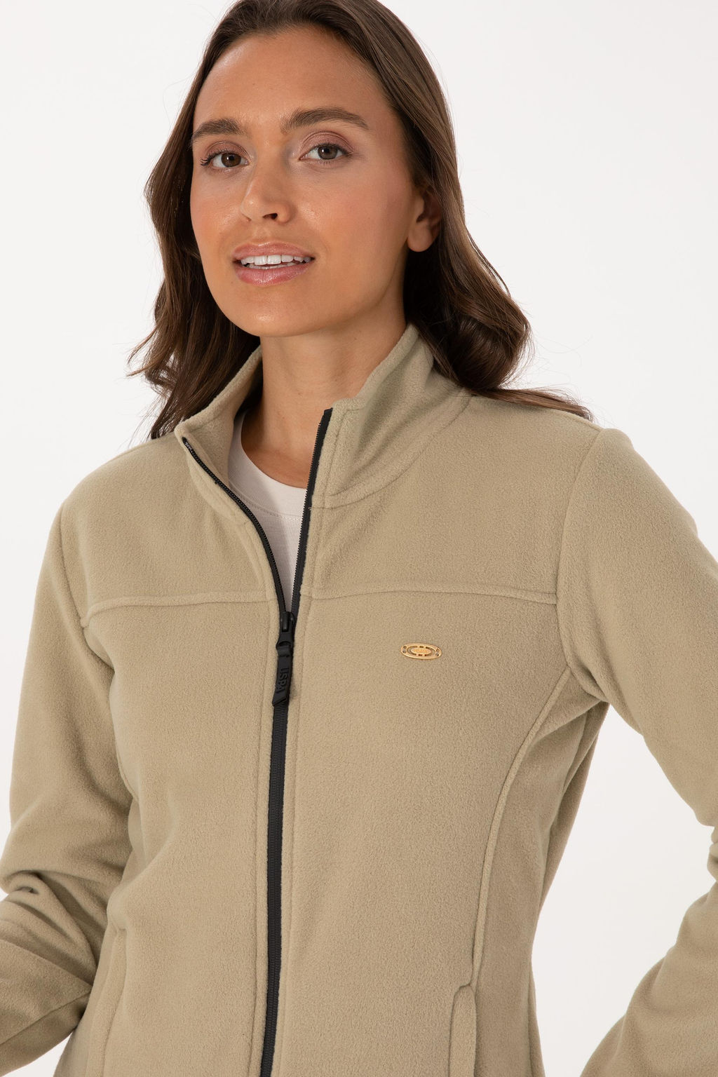 Kad_n A__k Haki Fermuarl_ Dik Yaka Polar Sweatshirt - U.s. polo assn фото 2