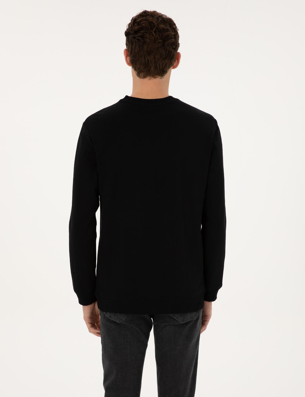 Siyah Regular Fit Sweatshirt - Pierre cardin фото 5