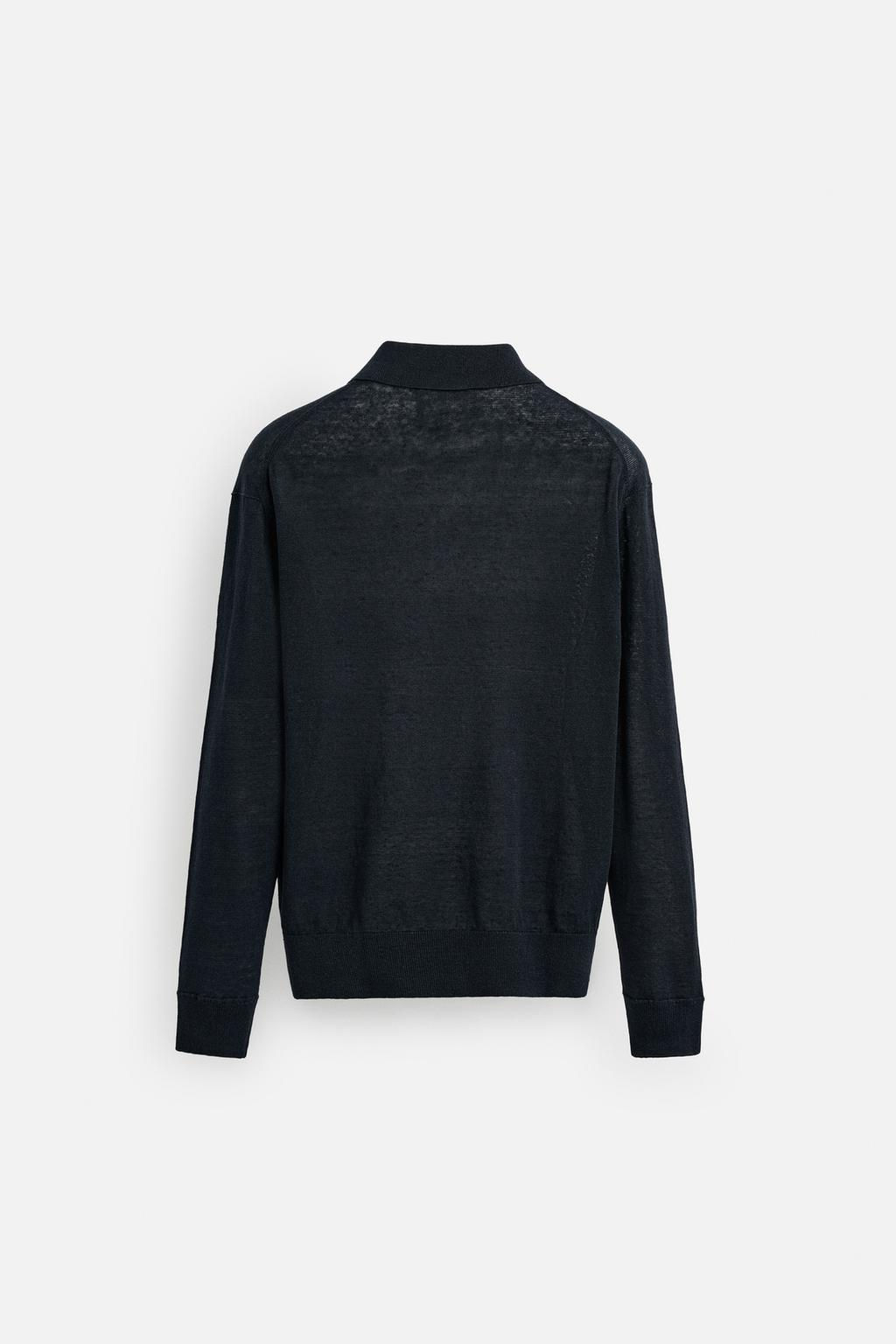 100% LINEN KNIT POLO SHIRT - Zara фото 8