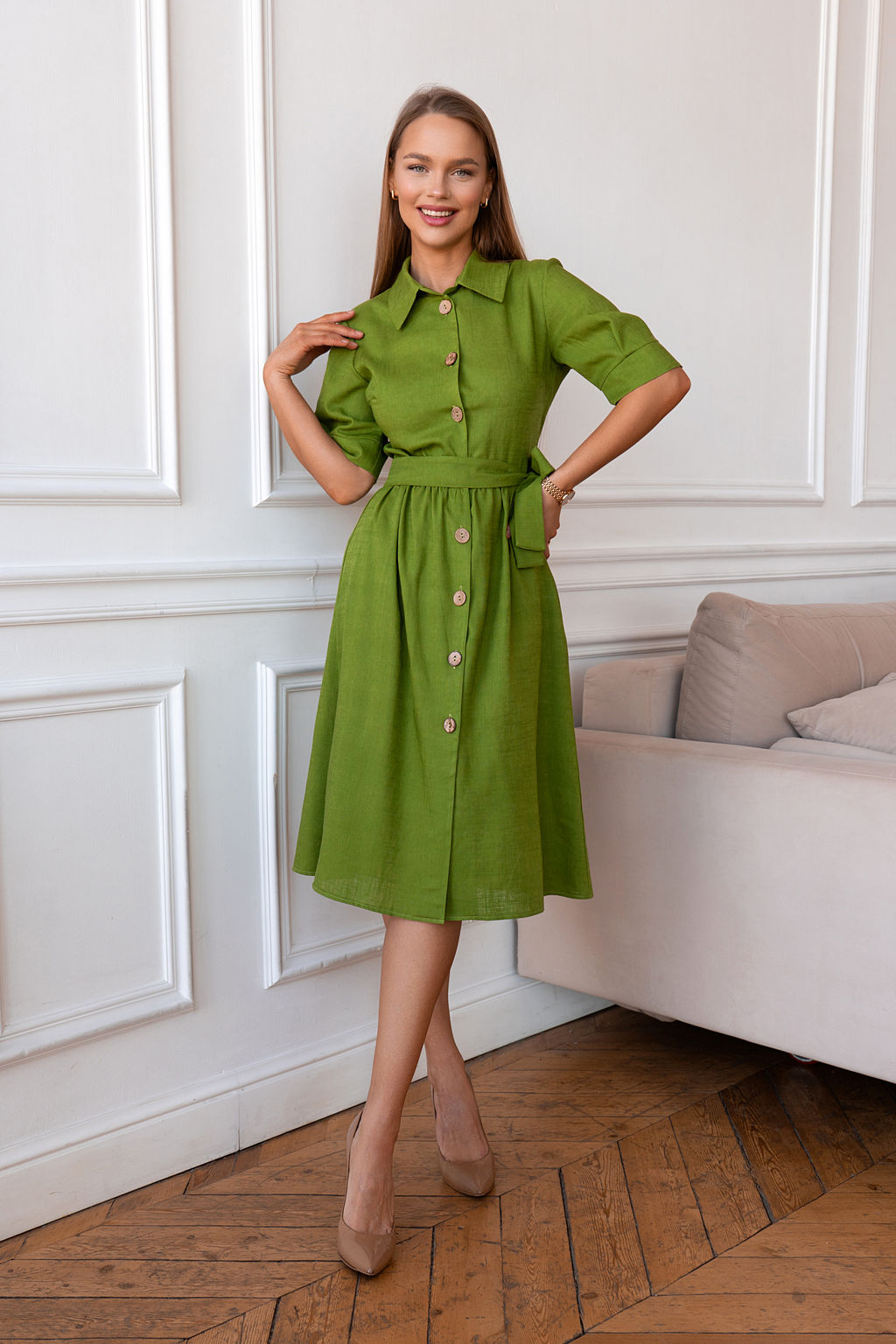Платье Open Style 5688 зеленый