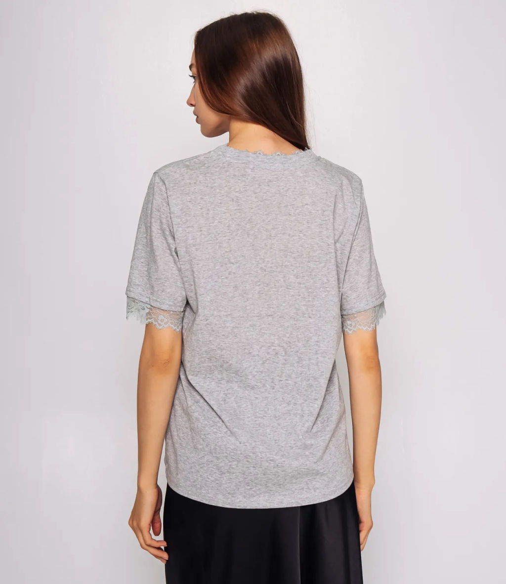 Футболка #КТ25606, серый меланж