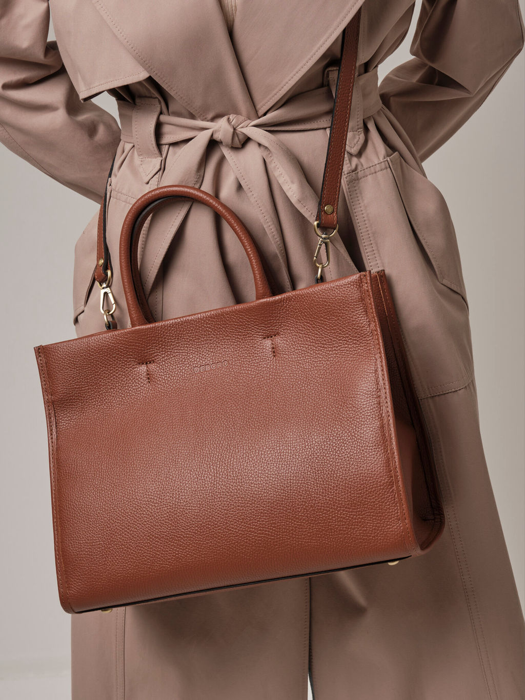 Сумка кожаная шоппер Deboro 30638 коппер