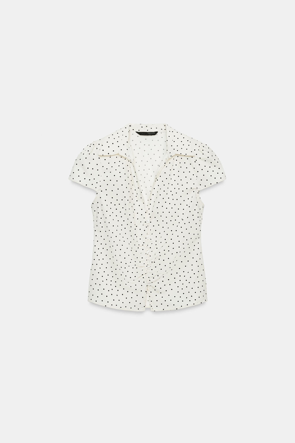 CAMISA ENTALLADA FRUNCES / Crudo / Negro - Zara фото 5
