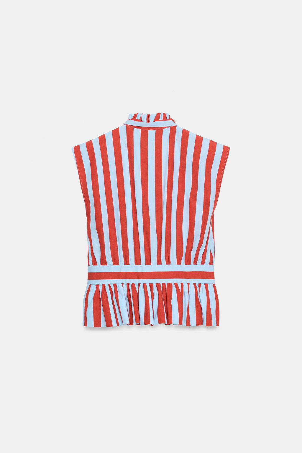 CAMISA RAYAS NUDO MANGA SISA / Raya Roja - Zara фото 8