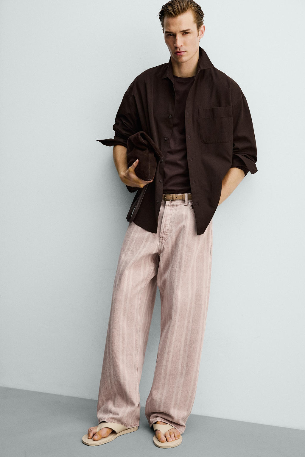 JEANS RELAXED FIT ESTAMPADO RAYAS / Rosa - Zara фото 5