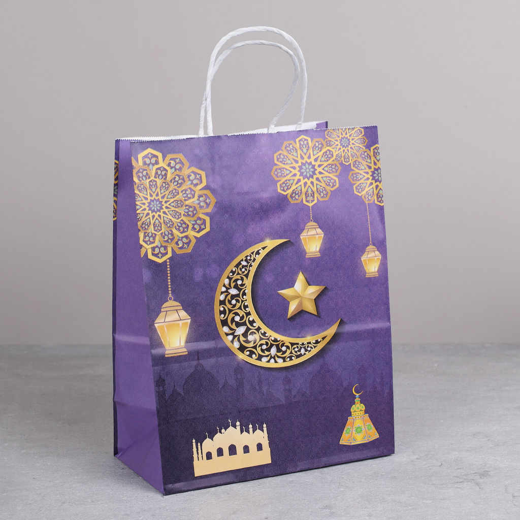 Цена за 12 шт. Пакет подарочный набор 12 штук 27х21х11 см Мусульманский / M364-3/4 /уп 50/ - Галеонтрейд фото 6