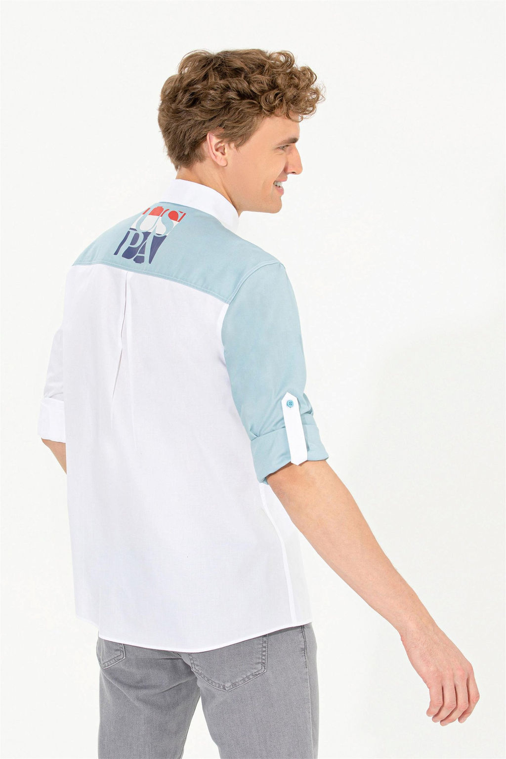 Мужская синяя рубашка с длинным рукавом - U.s. polo assn фото 5