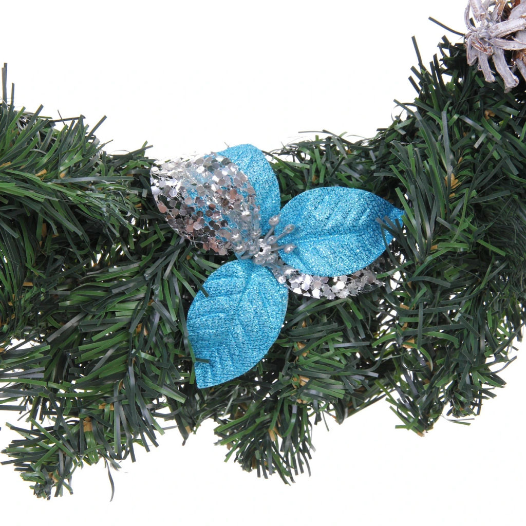 Венок хвойный "Зимние подарки" d-50 см, голубой