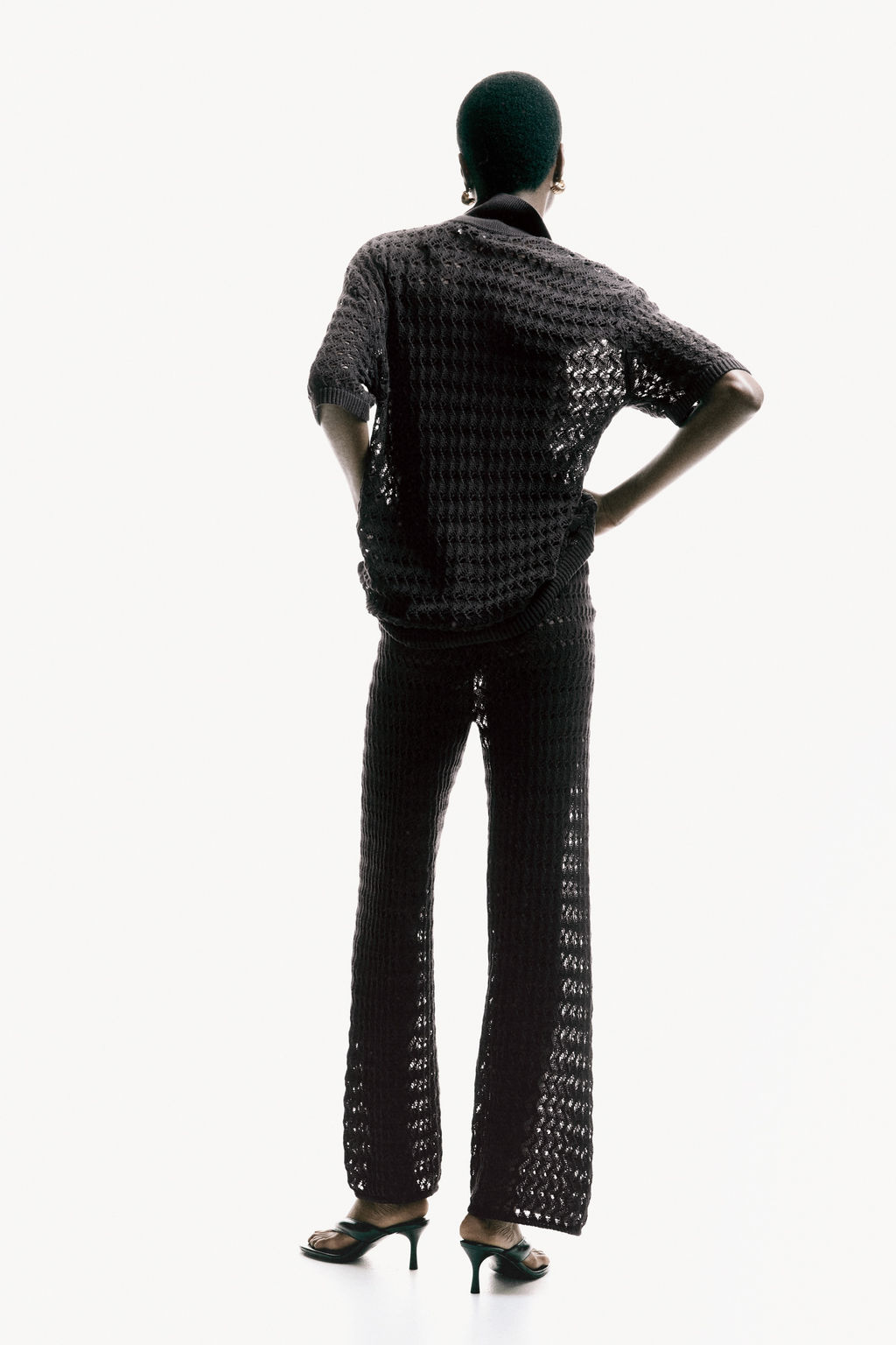 Pantal?n de algod?n efecto crochet - H&m фото 4