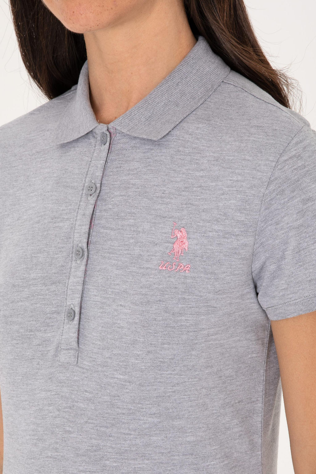 Kad_n Gri Melanj Basic Ti__rt Sepette S_rpriz _ndirim - U.s. polo assn фото 7