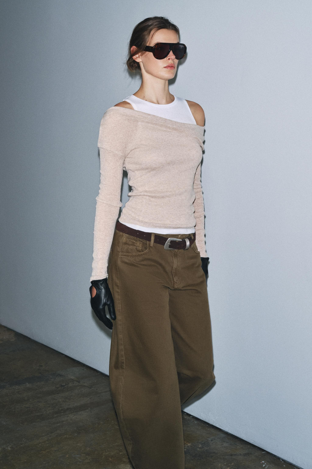 ASYMMETRIC LAYERED-EFFECT T-SHIRT - Zara фото 2