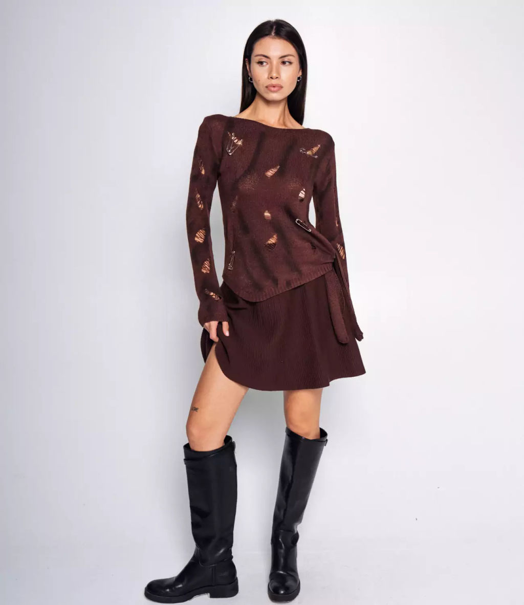 Джемпер #КТ1138, шоколадный - Dommod фото 4