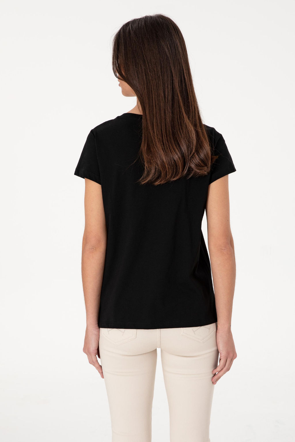 Kad_n Siyah Bisiklet Yaka Ti__rt Sepette S_rpriz _ndirim - U.s. polo assn фото 5