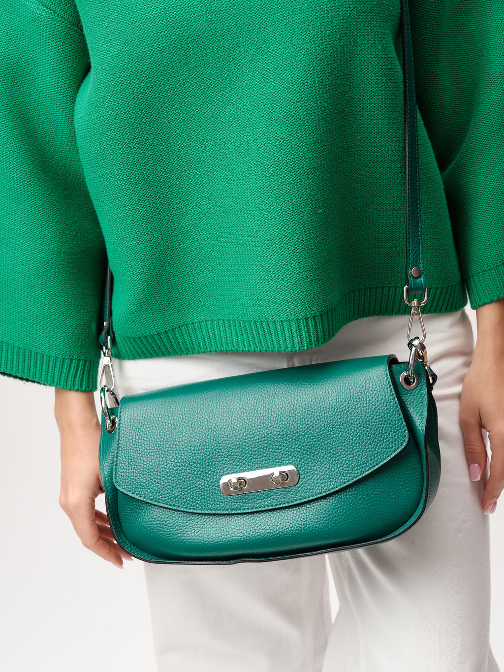 Кожаная сумка Azaro 30645 зеленый изумруд