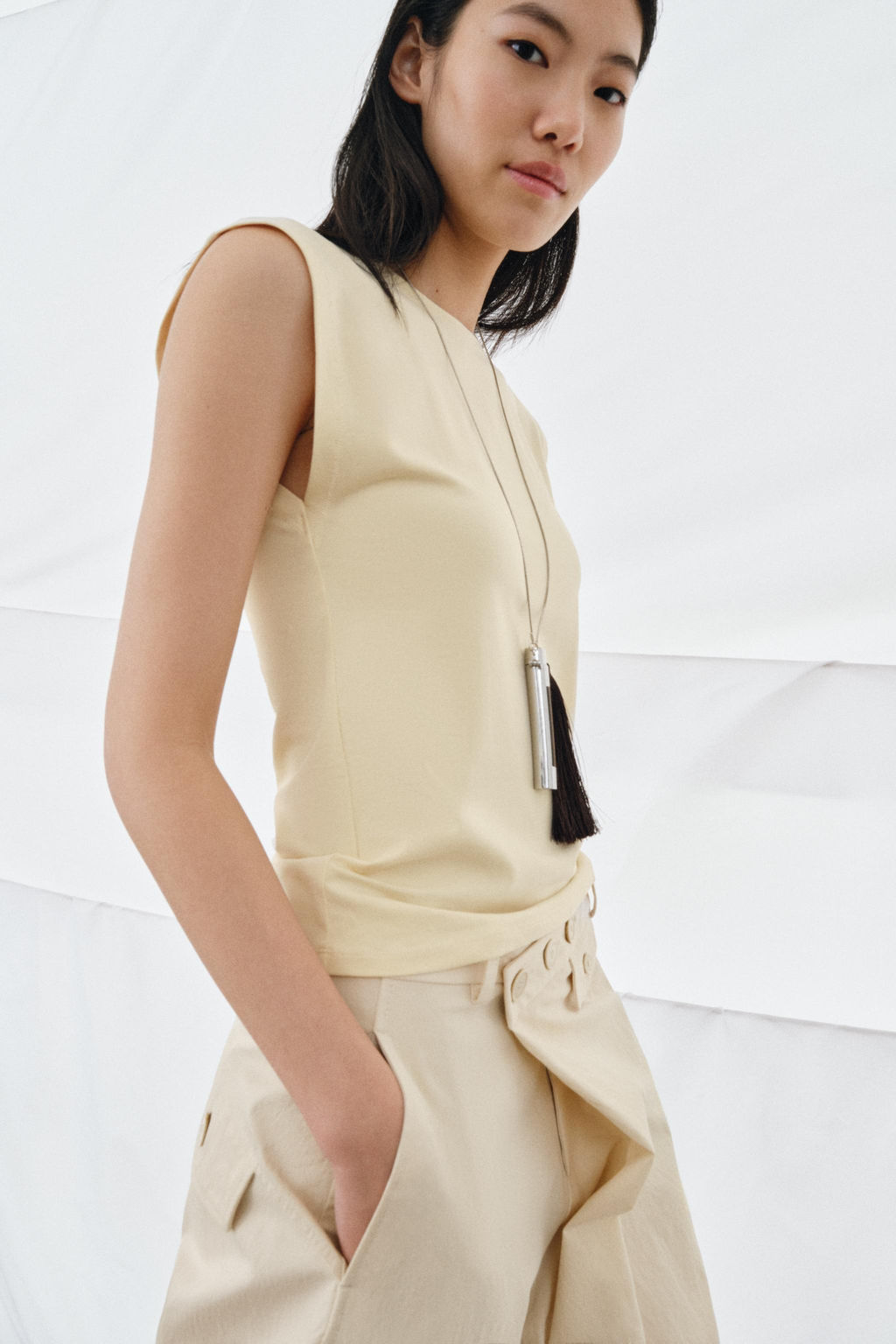 CAMISETA CON ALGOD?N / Amarillo pastel - Zara фото 2