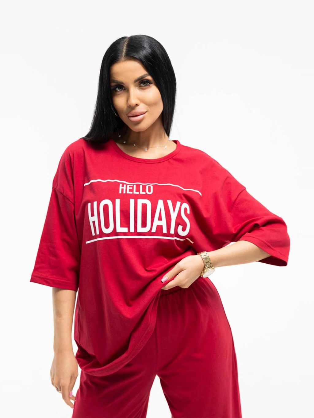 Костюм женский, цвет бордо