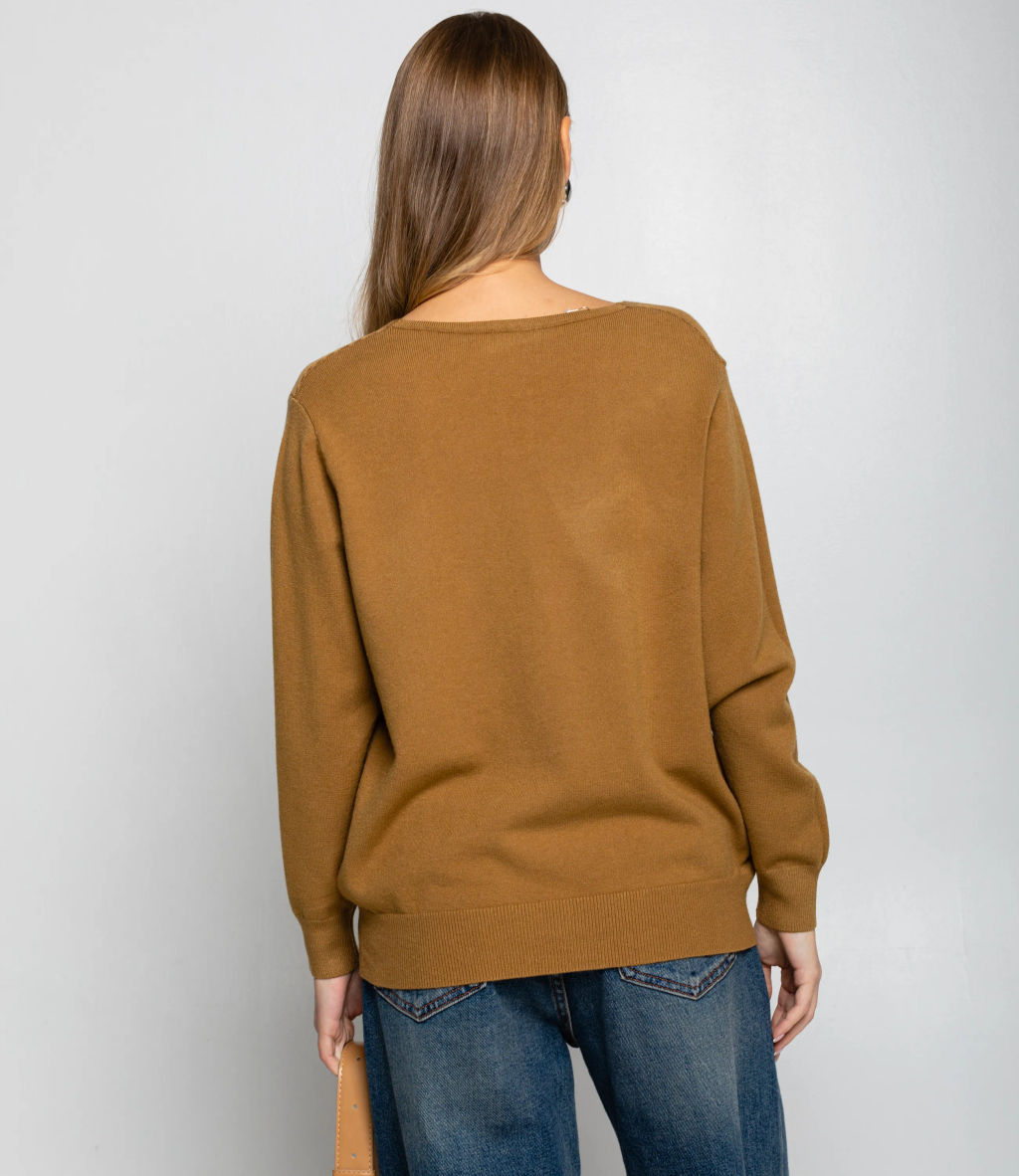 Джемпер #КТ8208, тёмно-бежевый - Dommod фото 3