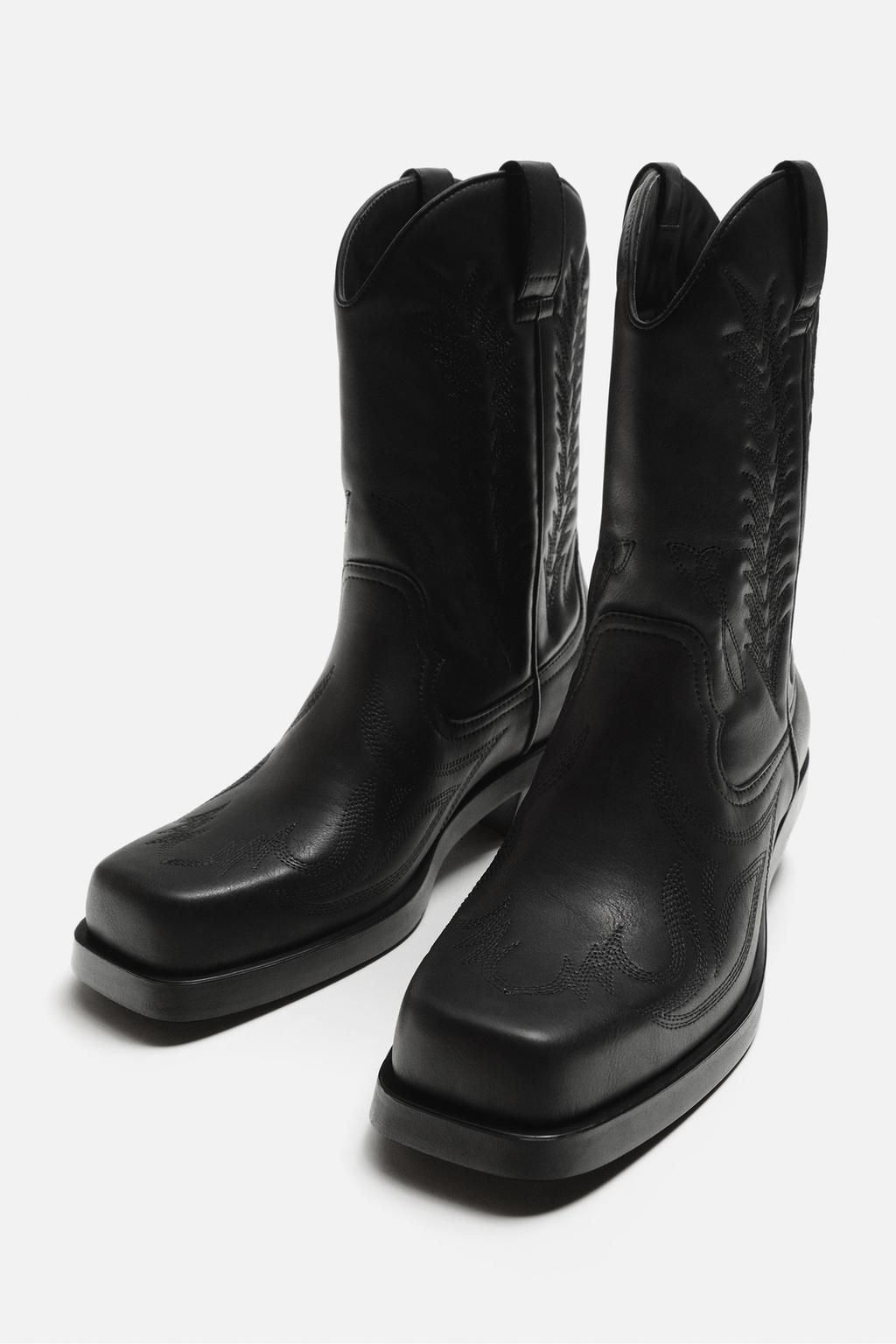 COWBOY BOOTS WITH TOPSTITCHING - Zara фото 2