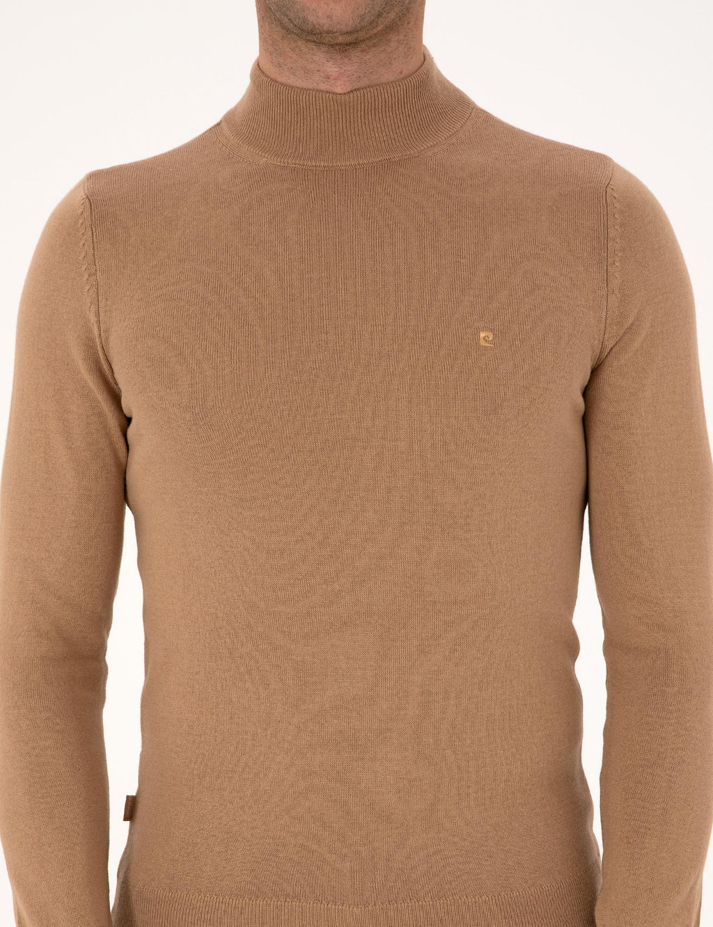 Camel Slim Fit Yar_m Bal_k__ Yaka Basic Triko Kazak - Pierre cardin фото 6