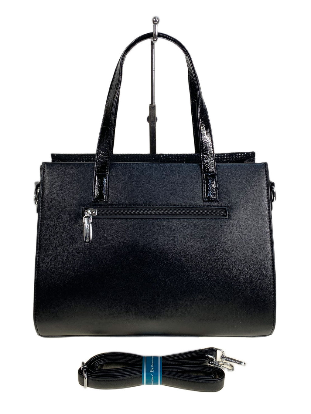 Женская сумка из искусственной кожи и натуральной замши, цвет черный - Greta фото 2