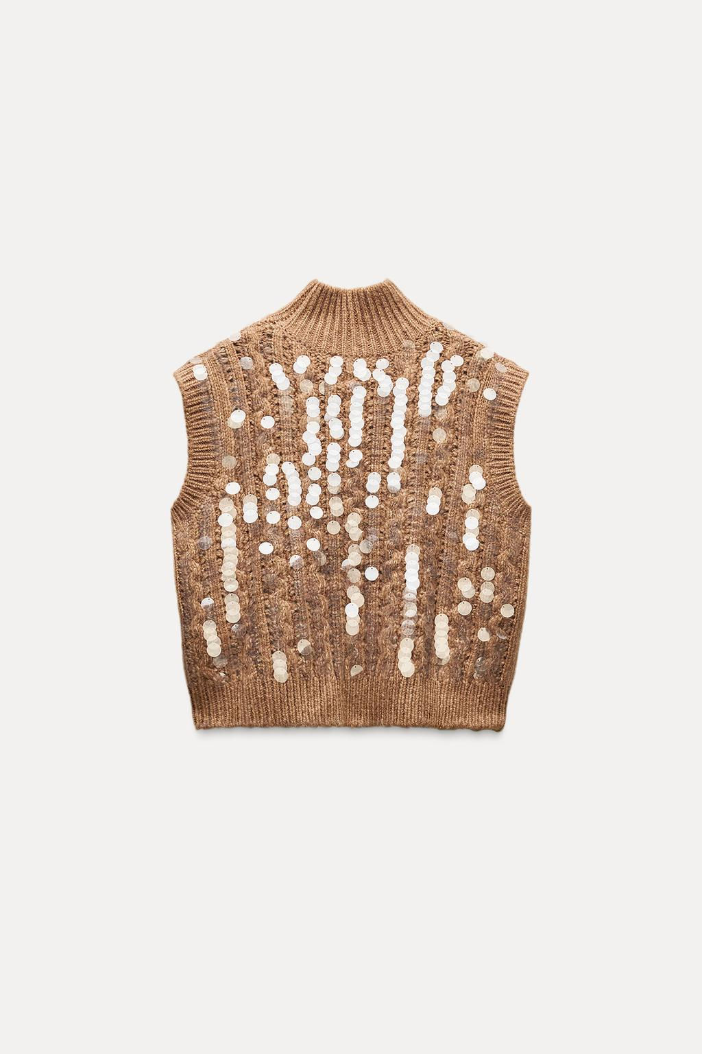 SEQUIN KNIT WAISTCOAT - Zara фото 3