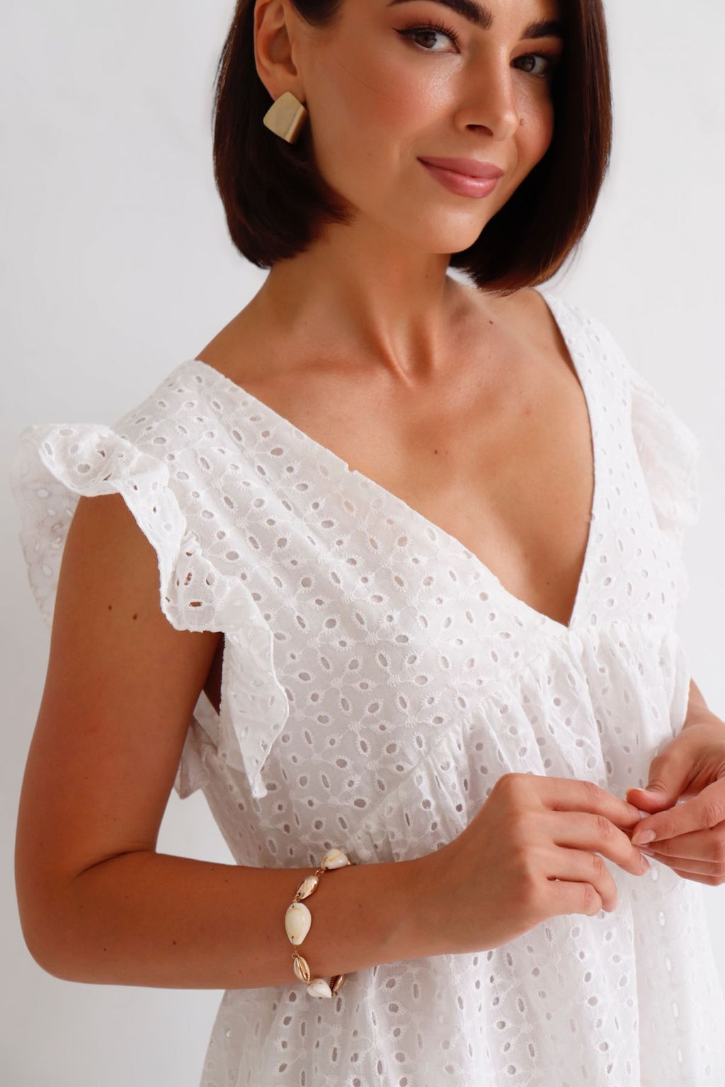 Martichelli Платье летнее хлопковое белое  фото 7