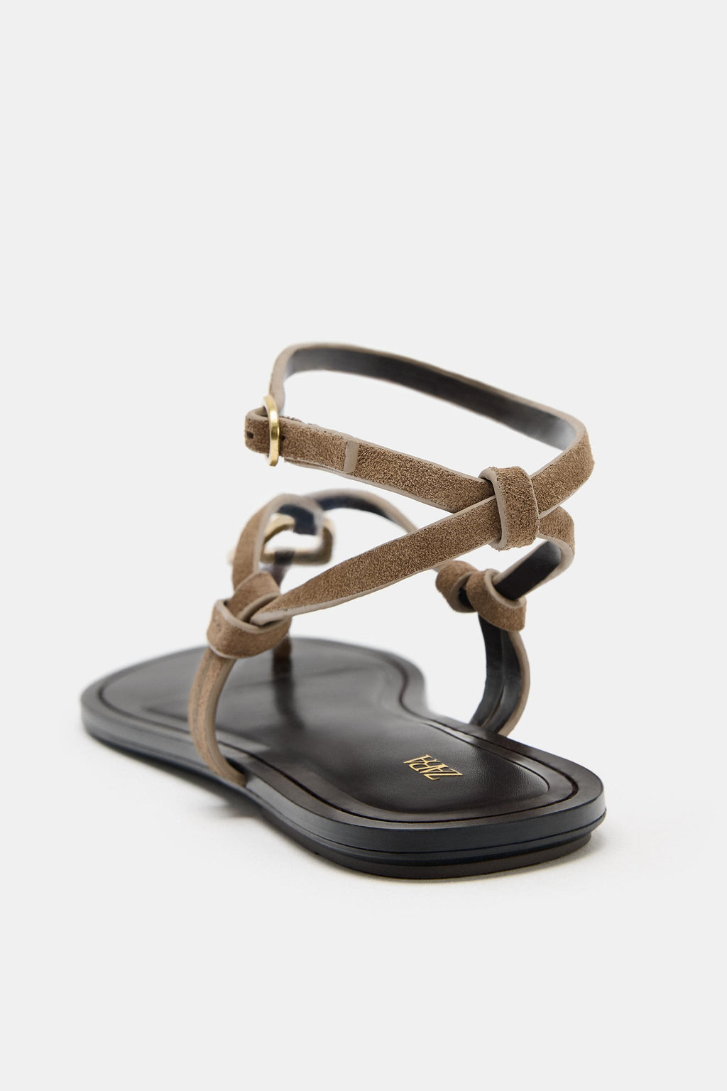 SANDALIA PIEL PIEZA MET?LICA / Beige - Zara фото 6