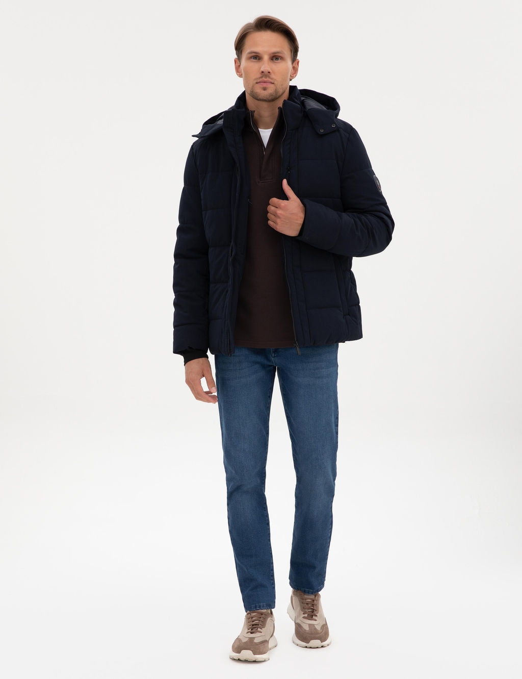 Lacivert Kap__onlu Mont - Pierre cardin фото 4