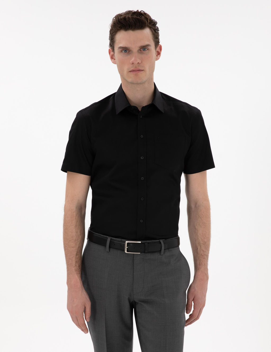 Siyah Regular Fit Uzun Kollu Basic G_mlek